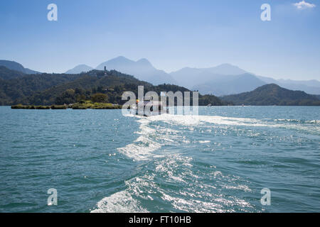 Sightseeing Boot auf Sun Moon Lake, Yuchi, Landkreis Nantou, Taiwan Stockfoto