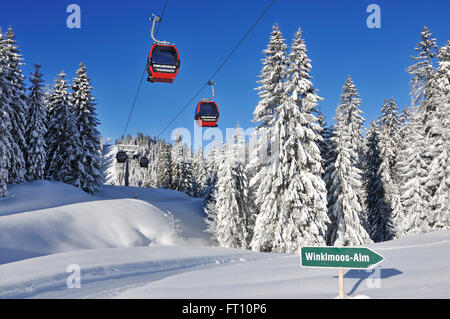 Seilbahn, Skigebiet Winklmoosalm Reit Im Winkl, Chiemgau, Bayern, Deutschland Stockfoto