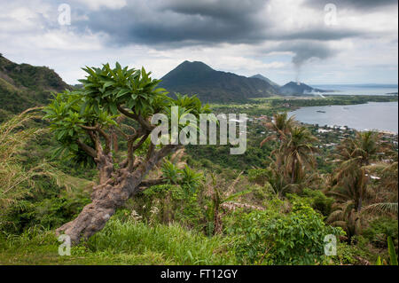 Dampf steigt aus einem Vulkan, Rabaul, East New Britain Province, Papua Neu Guinea, Süd-Pazifik Stockfoto