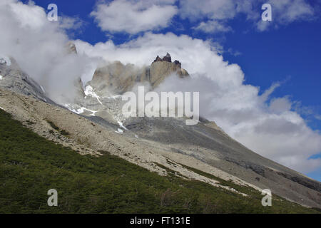 Cuerno Norte, Valle del Francés (Französisch-Tal), Nationalpark Torres del Paine, Patagonien, Chile Stockfoto