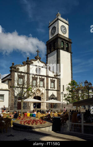 Kirche des Heiligen Sebastian. Ponta Delgada. Insel São Miguel. Azoren. Portugal. Stockfoto