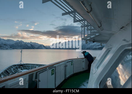 Hurtigruten Schiff MS Nordlys. Norwegen. Europa Stockfoto