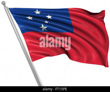 Flagge von Samoa-Inseln, ist dies ein Computer generierten und 3d gerenderten Bild. Stockfoto