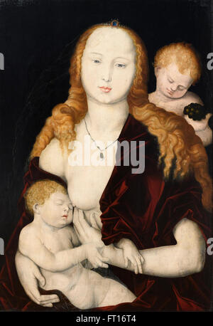 Hans Baldung Grien (1484/85-1545), Maria und das Kind und ein Engel, 1539. Stockfoto