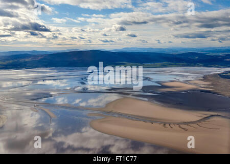 Eine Luftaufnahme des Solway Firth, zwischen England und Schottland, Großbritannien Stockfoto