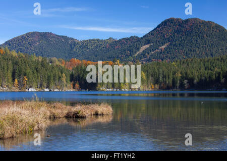 See-Hintersee in den Bayerischen Alpen, Berchtesgadener Land, Oberbayern, Deutschland Stockfoto