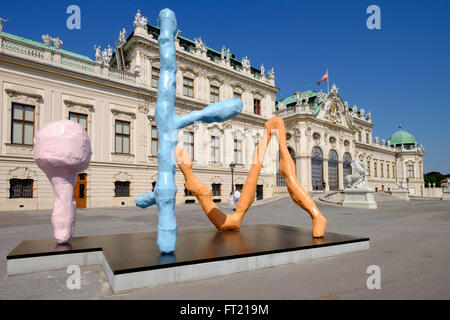 Zeitgenössische Kunst-Stück vor dem oberen Belvedere Palast in Wien, Austria, Europe Stockfoto