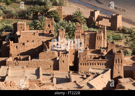 Blick auf das 11. Jahrhundert Kasbah von Ait Benhaddou Stockfoto