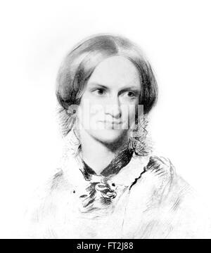 Charlotte Bronte, Porträt von einer Kreidezeichnung von George Richmond, 1850 Stockfoto