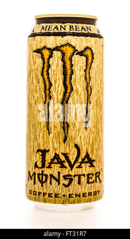 Winneconne, Wisconsin - 12. August 2015: kann der Java Monster Kaffee Enery Drink im mittleren Bohne Geschmack. Stockfoto