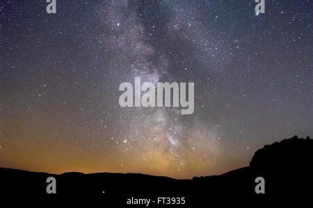 Milchstraße über Kilmore, Oban, Argyll, Schottland gesehen. Stockfoto