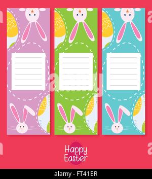 Vektor-Set von vertikalen Banner-Vorlagen. Für Ostern Grusskarten, Einladungen, Briefpapier Geschenke Dekoration. Stock Vektor