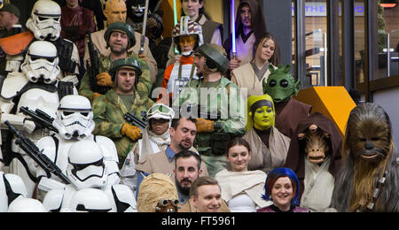 Star Wars-Charaktere auf Cosplay Veranstaltung Stockfoto