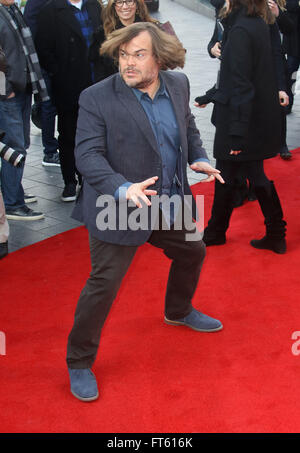 6. März 2016 - Jack Black Teilnahme an der Europäischen Premiere von "Kung Fu Panda 3" im Odeon Leicester Square in London, Vereinigtes Königreich. Stockfoto