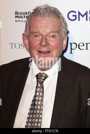 3. März 2016 - John Motson Teilnahme an London Football Awards 2016 bei Battersea Evolution in London, Vereinigtes Königreich. Stockfoto