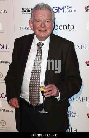 3. März 2016 - John Motson Teilnahme an London Football Awards 2016 bei Battersea Evolution in London, Vereinigtes Königreich. Stockfoto