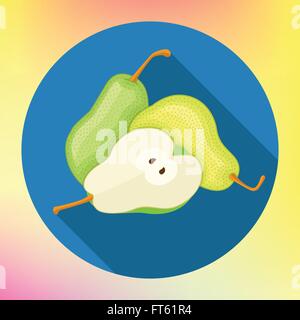 Flache Abbildung grüne Birnen Stock Vektor