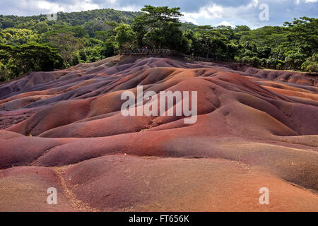 Sieben farbige Erden von Chamarel, Chamarel, Mauritius Stockfoto