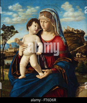 Cima da Conegliano - Madonna mit Kind in einer Landschaft - Los Angeles County Museum of Art Stockfoto