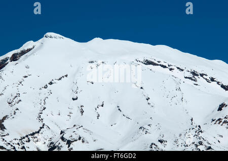 Schneebedeckte Stratovulkan Ruapehu ist aktivste Vulkan Neuseelands mit einem letzten Ausbruch im September 2007. Stockfoto