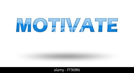 Wort zu motivieren mit blauer Schrift und Schatten. Stockfoto