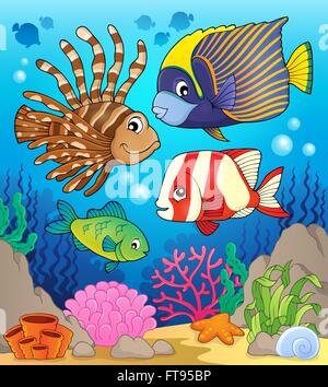 Coral Reef Fisch-Thema-Bild 1 - Bild-Darstellung. Stockfoto