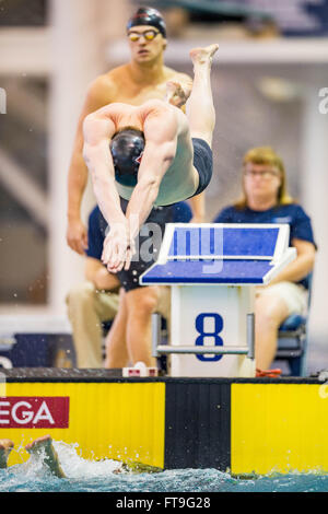 Atlanta, Georgia, USA. 26. März 2016. Das Louisville Relais team während der NCAA Männer Schwimmen und Tauchen Meisterschaft auf Samstag, 26. März 2016 am Georgia Tech Campus Recreation Center in Atlanta, GA. Jacob Kupferman/CSM Credit: Cal Sport Media/Alamy Live News Stockfoto