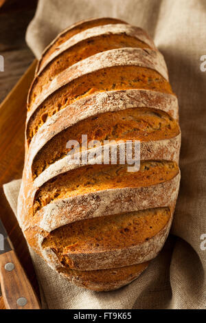 Hausgemachte knusprige Roggen Brot fertig zum Verzehr Stockfoto