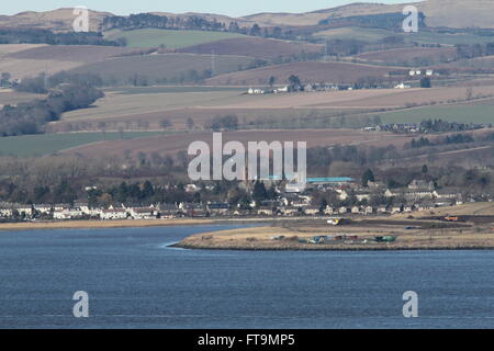 Fernblick über Invergowrie in ganz Schottland Tay Mündung März 2016 Stockfoto