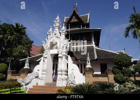 Buddhistischen Manuskript-Bibliothek und Museum im Wat Chedi Luang in Chiang Mai, Thailand. Stockfoto