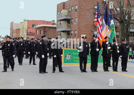 Demonstranten in St. Patricks Day parade Yonkers New York Stockfoto