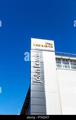 John Lewis Intu Victoria Centre shopping Komplex Nottingham City Geschäfte laden Blende Außenfassade Eingang UK England Stockfoto