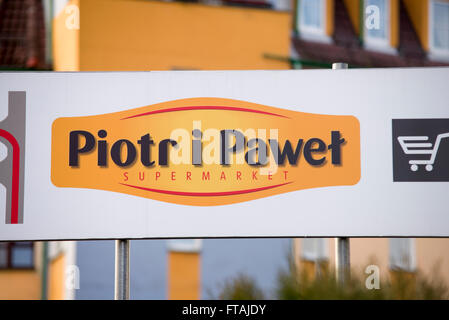 15. Januar 2016 - Wroclaw: Das Logo der Marke "Piotr i Pawel'January 15, 2016 in Breslau. Polen. Stockfoto