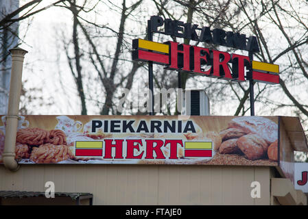 15. Januar 2016 - Wroclaw: Das Logo der Marke "Piekarnia Hert l'January 15, 2016 in Breslau. Polen. Stockfoto