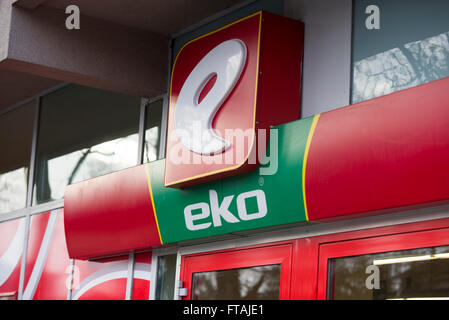 15. Januar 2016 - Wroclaw: Das Logo der Marke "EKO" 15. Januar 2016 in Breslau. Polen. Stockfoto