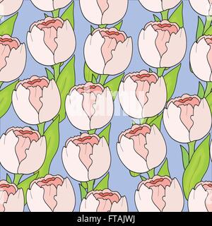 Nahtlose Blumenmuster Tulpen Stock Vektor