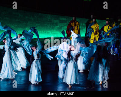 Turandot, Handa Oper am Sydney Harbour 2016 ist die größte und ehrgeizigste bisher mit einer spektakulären Bühne, wunderschöne Kosten Stockfoto