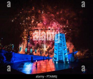 Turandot, Handa Oper am Sydney Harbour 2016 ist die größte und ehrgeizigste bisher mit einer spektakulären Bühne, wunderschöne Kosten Stockfoto