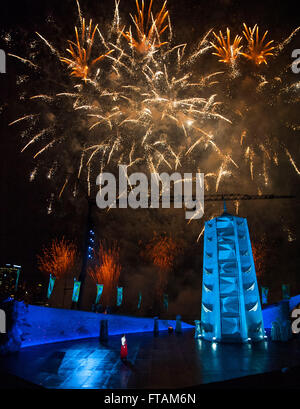 Turandot, Handa Oper am Sydney Harbour 2016 ist die größte und ehrgeizigste bisher mit einer spektakulären Bühne, wunderschöne Kosten Stockfoto