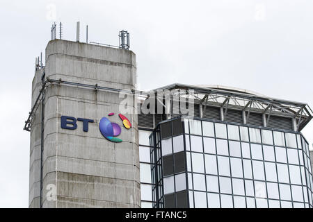 BT (British Telecom) Zeichen Logo. Stockfoto