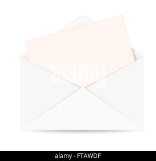 Unverschlossenen Umschlag mit Brief Vektor icon Stock Vektor