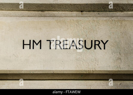 Her Majesty's Treasury (HM Treasury), manchmal auch als Schatzkanzler oder mehr informell die Schatzkammer. London Stockfoto