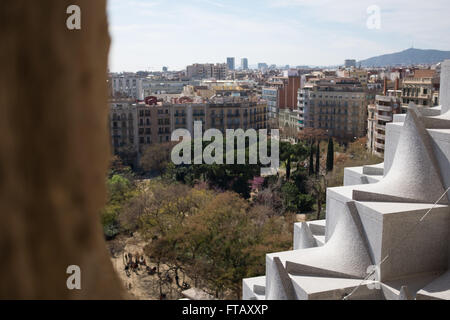 Luftaufnahme von Barcelona Straßen Stockfoto