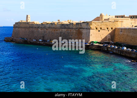 Mauern von Fort St. Elmo, Valletta, Malta Stockfoto