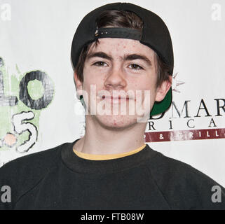 Bala Cynwyd, Pennsylvania, USA. 25. März 2016. Britischer Sänger und Songschreiber Declan McKenna Besuche Radio 1045. Stockfoto