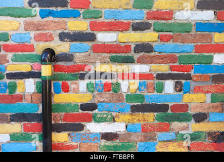 Ausschnitt aus einer bemalten Wand in Insel Burano, Venedig Stockfoto