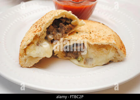 Philly Cheese Steak Calzone Stockfoto