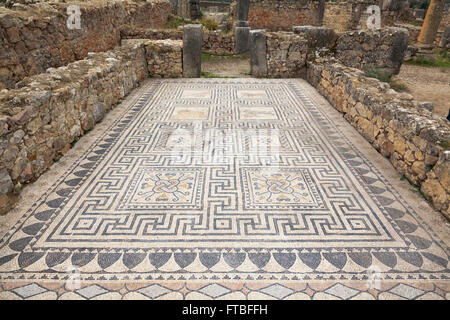 Volubilis Weltkulturerbe, Marokko - römische Ruinen und Mosaiken Stockfoto
