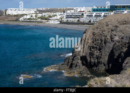 Spanien, Kanarische Inseln, Lanzarote, Playa Blanca, Playa de Las Coloradas Stockfoto