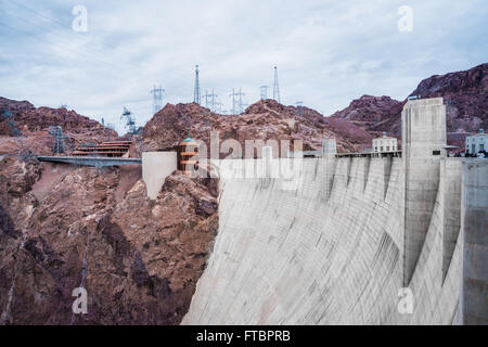 Blick auf den Hoover-Staudamm in Nevada, USA Stockfoto